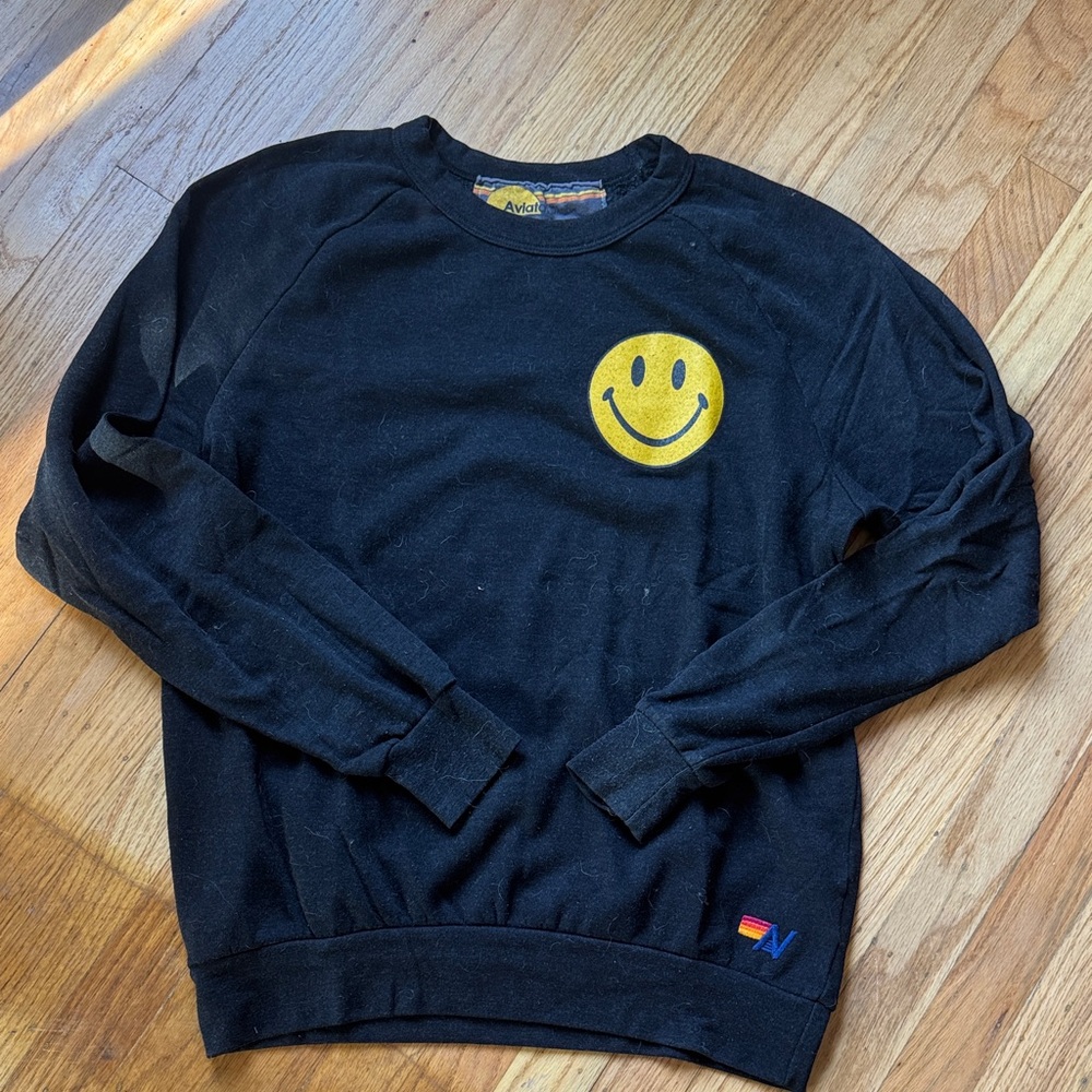 Aviator Nation Smiley Face Crewneck Sweatshirt